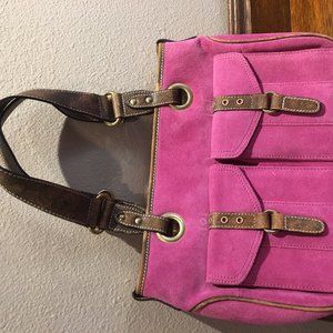 suede pink and leather purse; so very girly -